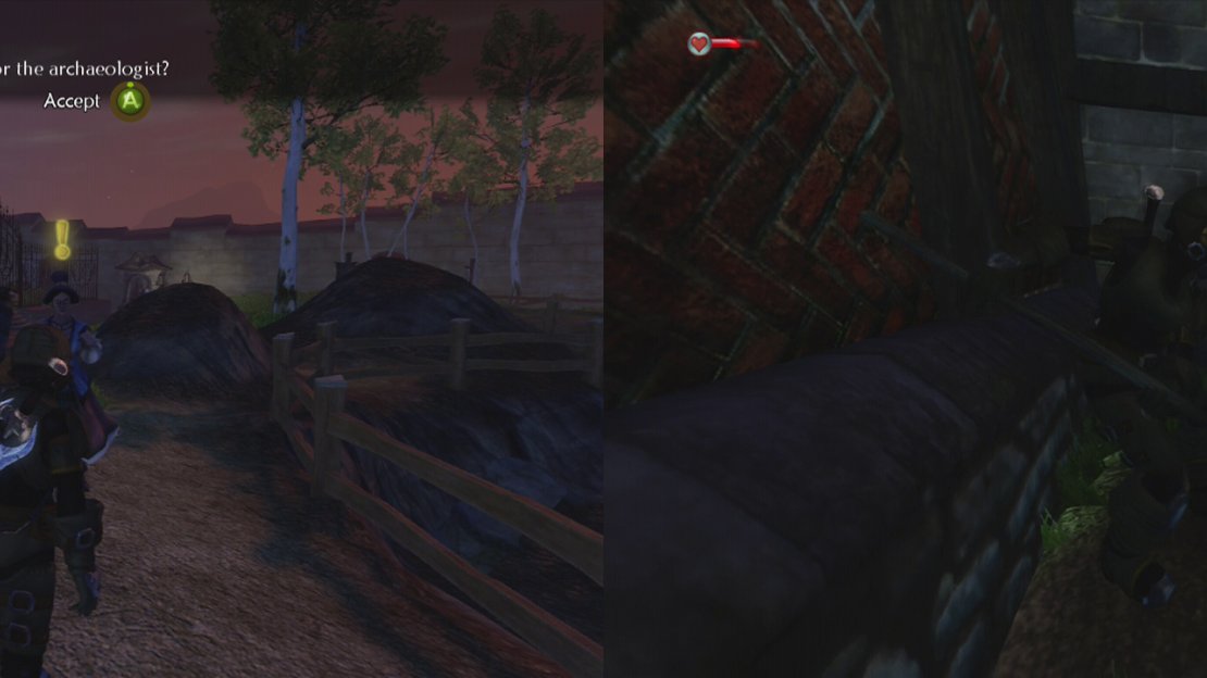 The first 13 tasks are simple. Get a scroll from the archaeologist (left) and dig where the dog tells you to (right).