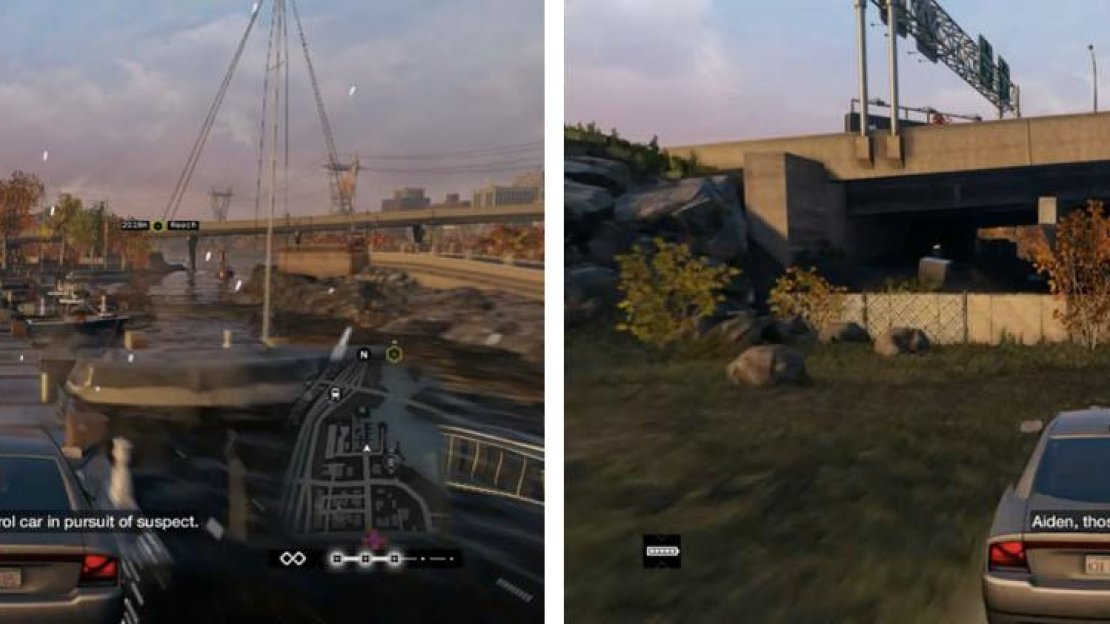 Head straight off the road onto the marina dock (left) and through the fence on the other side of the docks (right).