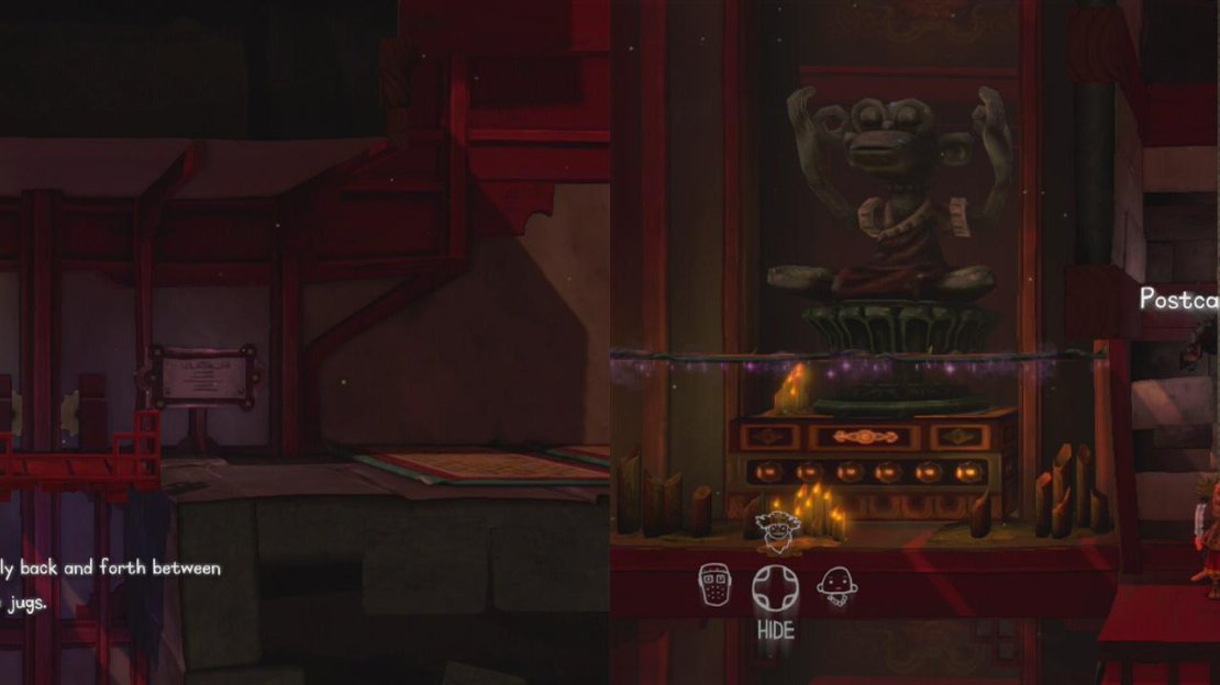 Grab the Cave Painting on the left (left). Use the flying carpets and hop across to the platform with the rope on the right. Pick up the Cave painting here and jump on the bridge for an achievement/trophy.