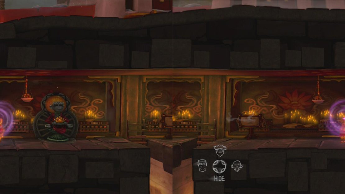 Use the monk’s ability to unscrew the bolt (left) and the support (right).