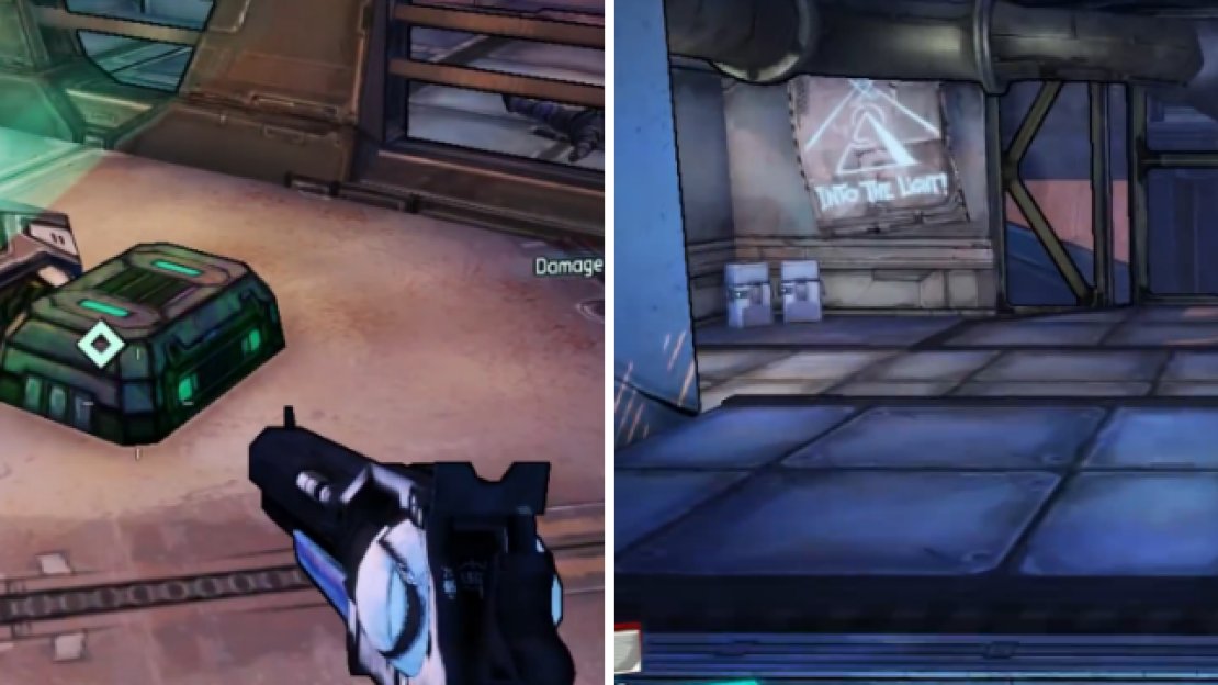 Shoot the little box next to the jump pad, then quickly use it to get to the next area.