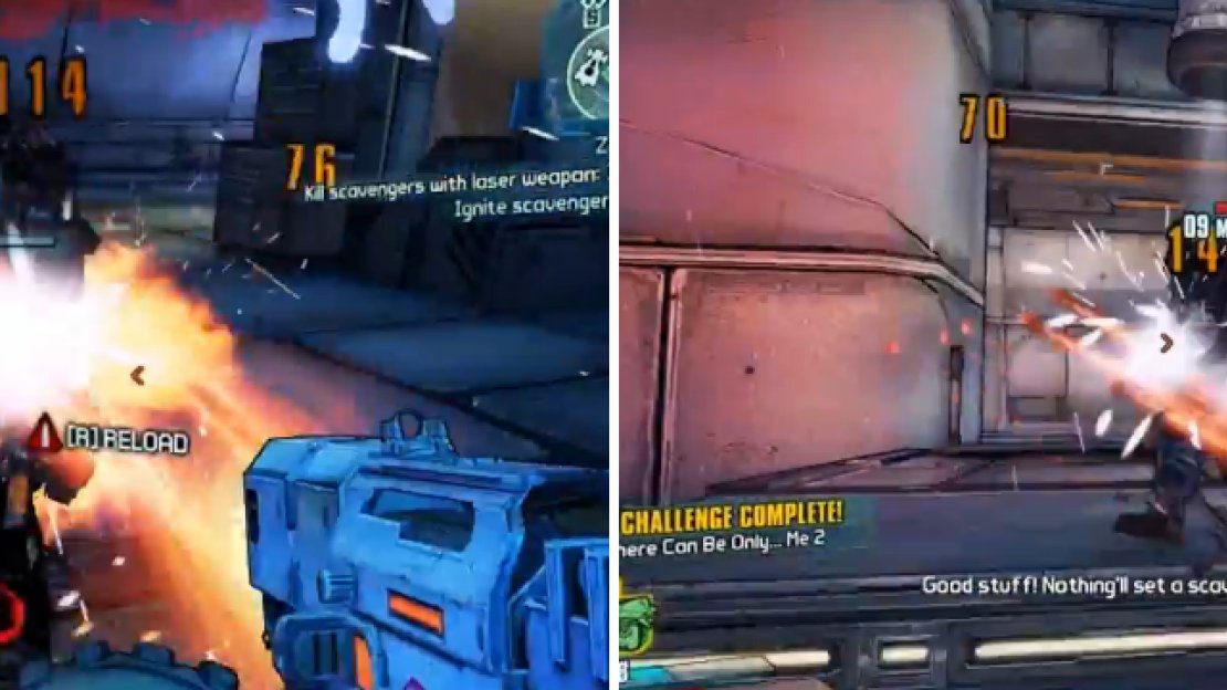 Remember that there’s more Scavs than indicated on the map, including the Darksiders camp (right). Also, in order to ignite enemies, you will need to shoot them in an oxygen-rich environment.