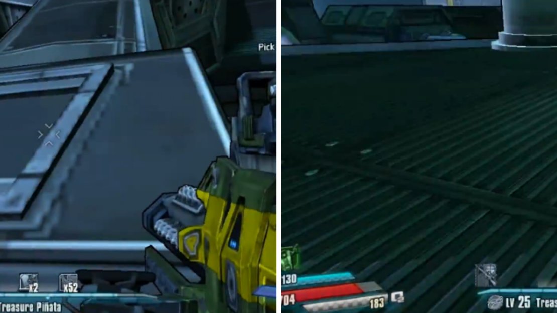 Although it may take a few tries, you can climp up this slanted beam to reach the area with the one eye chunk.