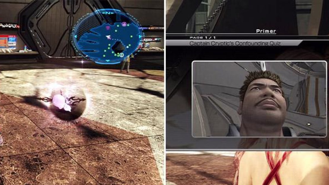 Captain Cryptic’s first location (left). Captain Cryptic’s Confounding Quiz. This quest is evil. EVIL! (right)