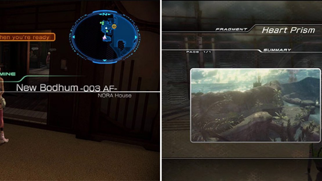 Live Trigger Cube depending on your choices (left). Heart Prism quest information (right).