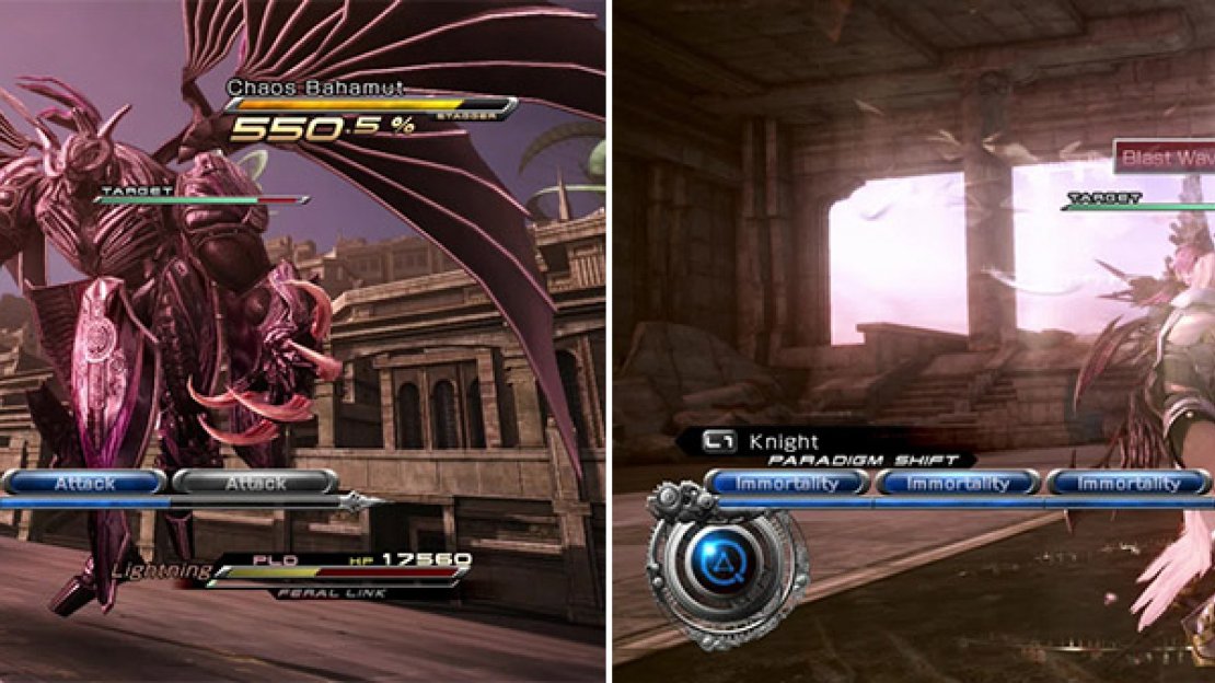 Getting knocked down with your ATB frozen is very annoying. Cancel your attacks and then select them again to combat this. You should only break the pattern to stop heavy attacks, especially when he is in the Commando stance (right).