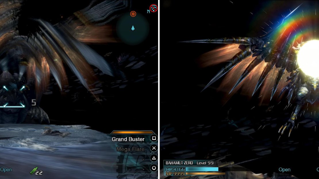Use the melee attack (left) until Moglin tells you to charge Megaflare into Teraflare (right). This will kill Shinryu Celestia outright.