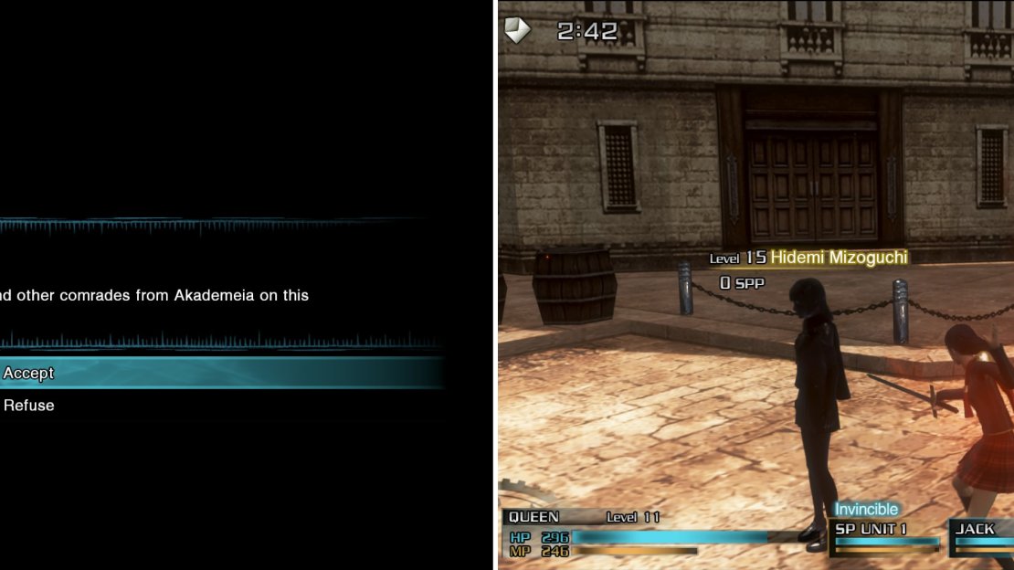You can choose whether to activate SP Support at the beginning of a mission (left). When they join the mission, they will slowly accumulate SP (right).