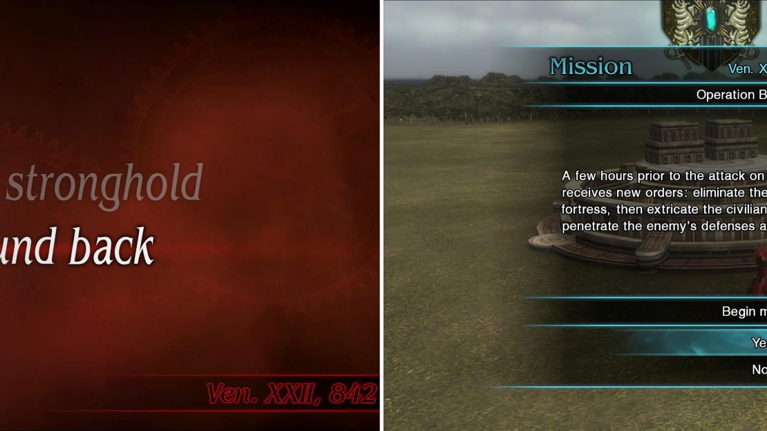 Select “Circle around Back” to get the option to begin this mission (left).