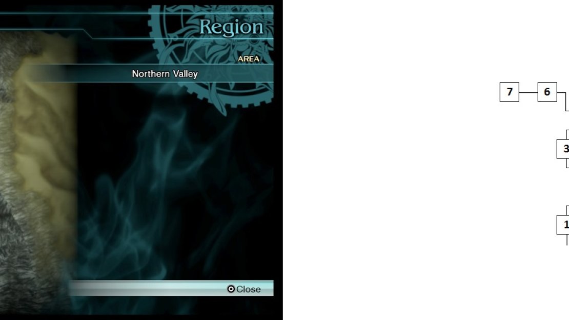 The location of the dungeon on the overworld (left), as well as a map of the dungeon itself (right).