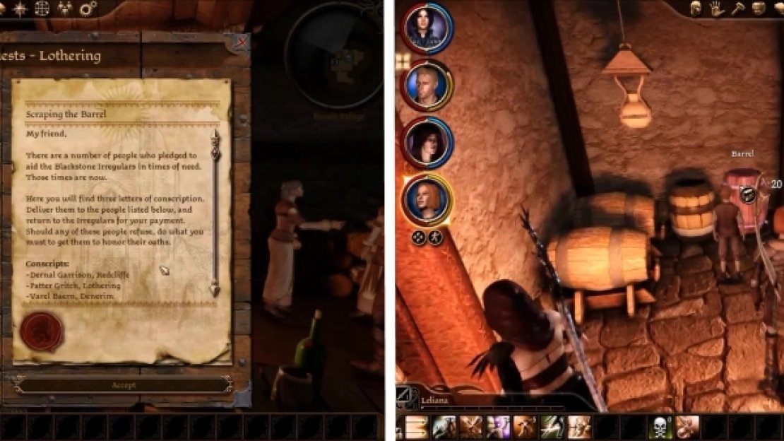 Talking to a couple of people in the Inn gives you some more quests to do. You can also find some items in here after speaking with Leliana.
