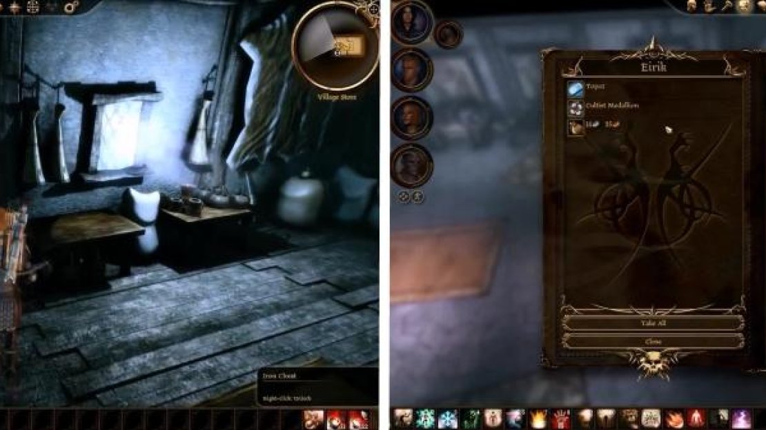 Pick the Iron Chest for some good items. Loot Eirik’s body for the Cultist Medallion.