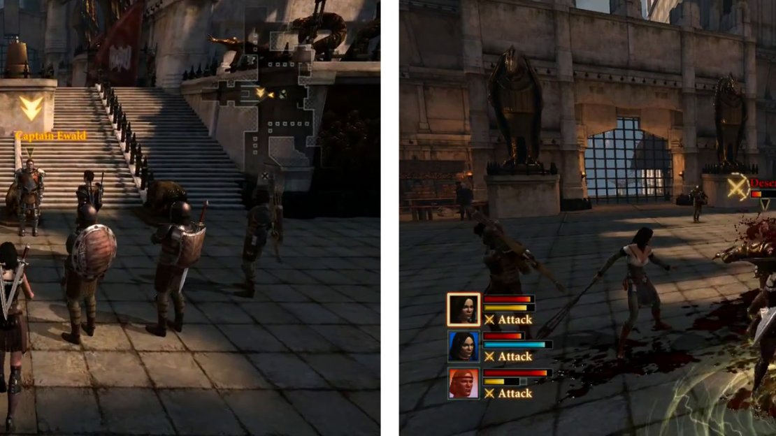 Speak with the guard and defeat the deserters when they attack.