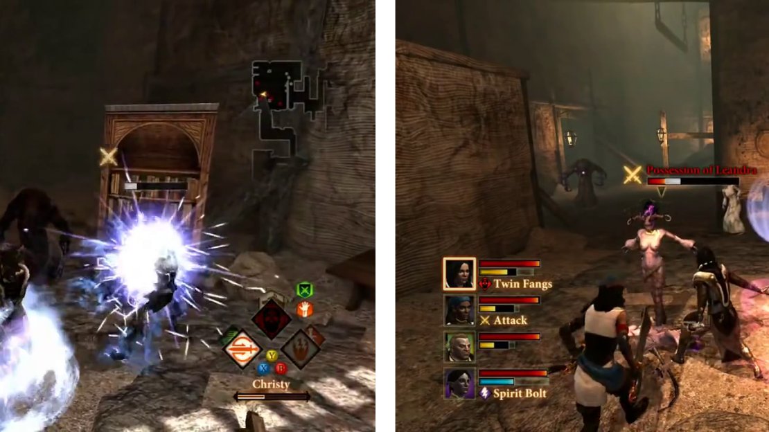 Make your way through the shades, demons and undead in the area until you come across Quentin and a boss fight (right).