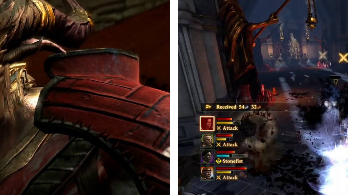 After speaking to the Arishok, enter the Chantry at night for a fight.