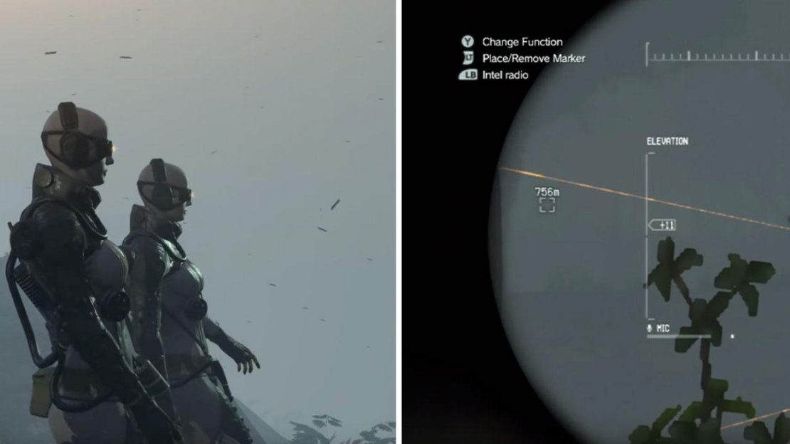 In this fight you will be against four snipers (left) so use your binoculars to locate, target and eliminate (right).