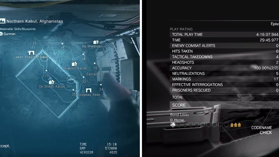 You can select which mission to play from the menu. The location is listed as well as any previous attempts (left). Upon completion, you will see a screen that gives details of your rank (right).