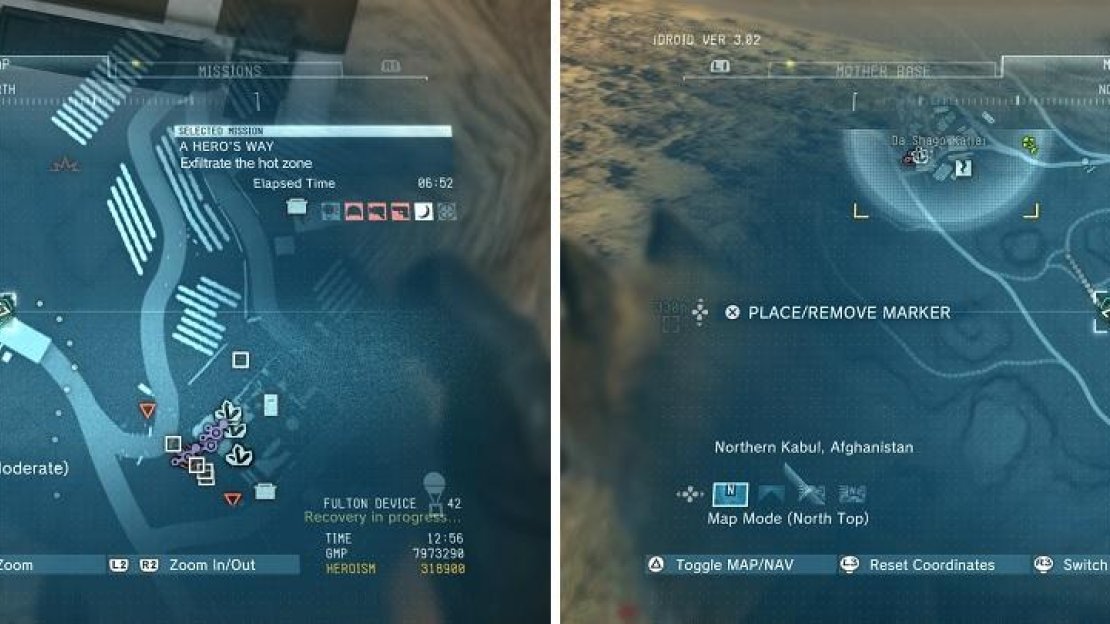 The locations of the hidden materials (left) and haoma in the desert (right).