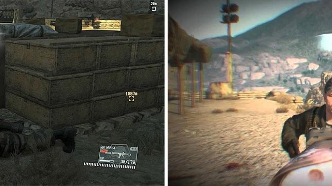 A white bar (left) indicates that an enemy notices something and will investigate it. With Reflex Mode on (right), you can kill or subdue the enemy before they alert everyone else.