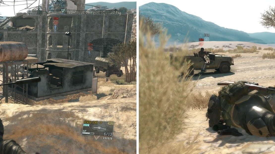 If you let the agent be captured, he will be brought to Lamar Khaate (left). This brings in the Soviet Soldier from the north, who you can ambush (right).
