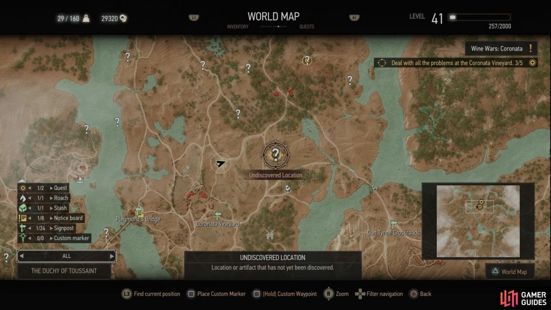 You’ll find the Coronata Guarded Treasure event northeast of Coronata Vineyard.