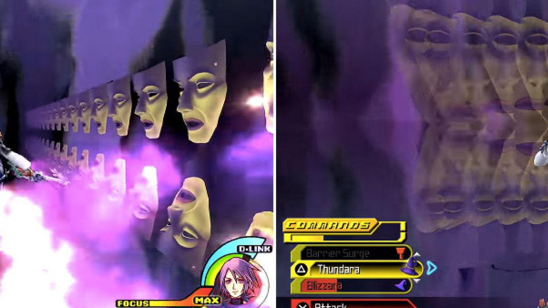 This wall of mirrors (left) is a gauntlet of fireballs. Keep running and dashing to the end. You should also watch out for the Mirror’s reflect attack (right) where it whooshes from side to side.