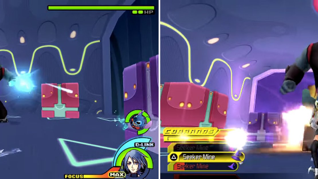 Gantu uses an energy ray blaster (left) at the start of the battle. As with the other bosses, Seeker Mine (right) can really decimate Gantu because he is so slow.