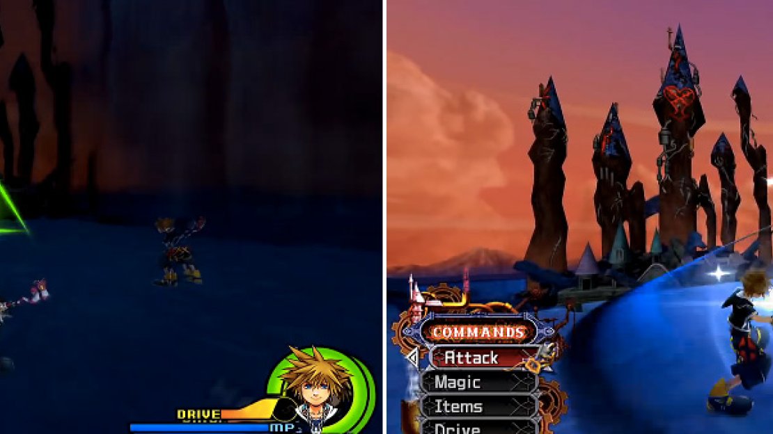 Look for the opportunity to use the Reaction Command during Flash (left). Sephiroth’s sword strokes can be blocked (right) pretty easily.