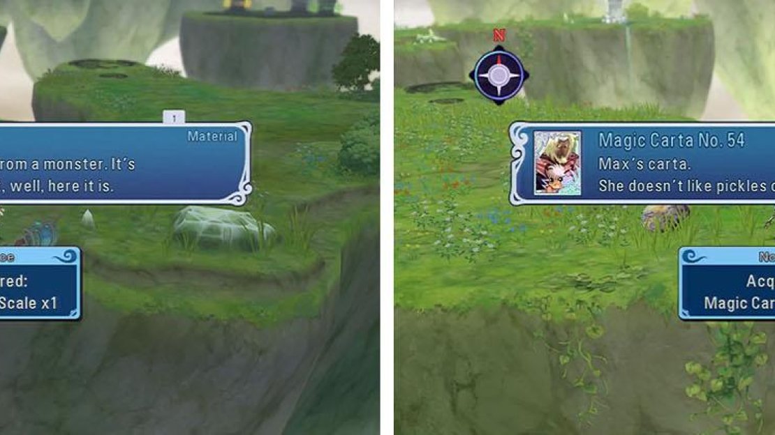 Grab the Mythical Scale before breaking the crystal and then take the lift for a Magic Carta.
