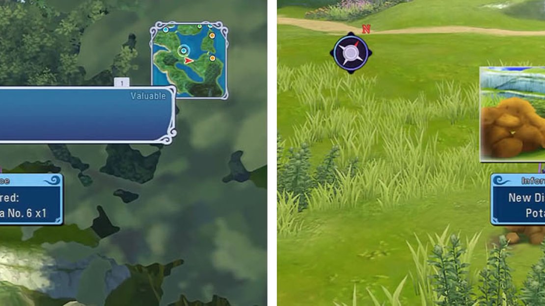 Make sure to get the Magic Carta in the area (left) and the Potatoes discovery (right).