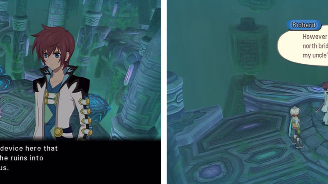 Head to the ruins and make your way to the warp, getting a skit on the way.