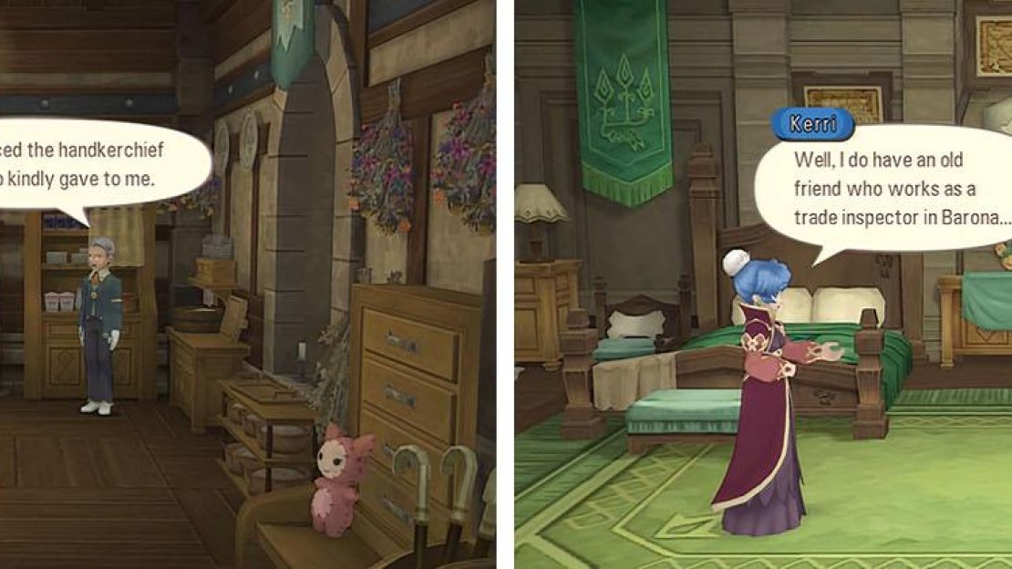 Speak to Fredrick at Cheria’s and Lady Kerri in Lhant Manor to begin a set of sidequests.