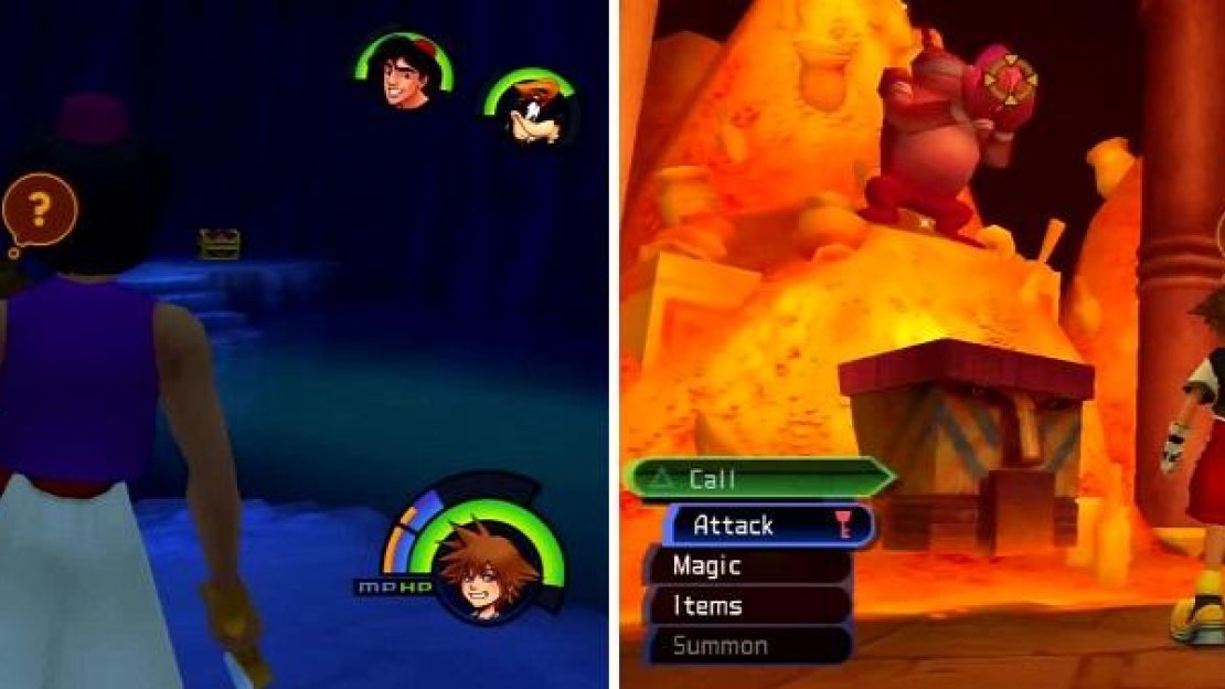 Look to the right of the statue to see where that boulder ended up (left). Use “Call” on the Statue to the right (right) when facing the Lamp Chamber to get a chest.