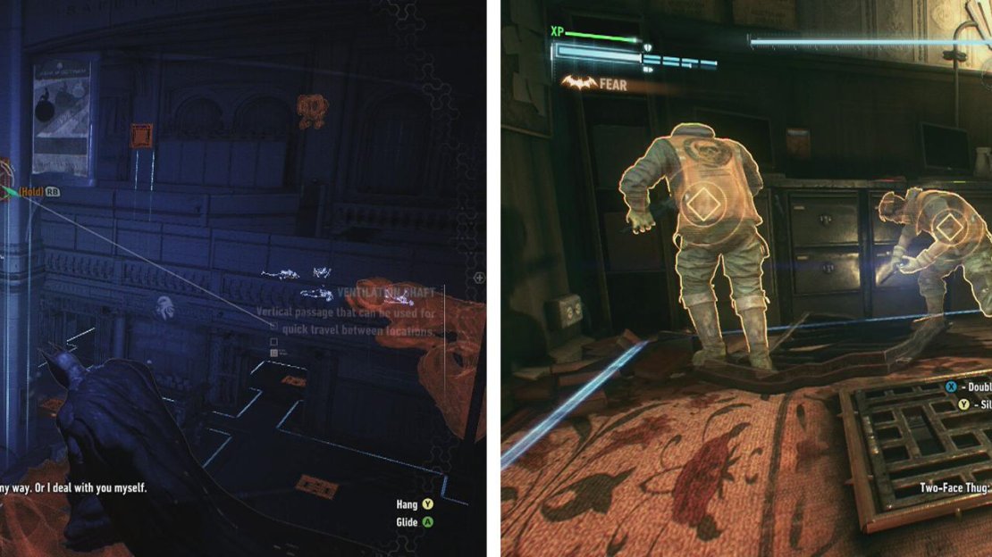 This bank is much larger than the first with multiple levels and escalators (left). It is still best to takedown enemies whilst they are busy looting (right).