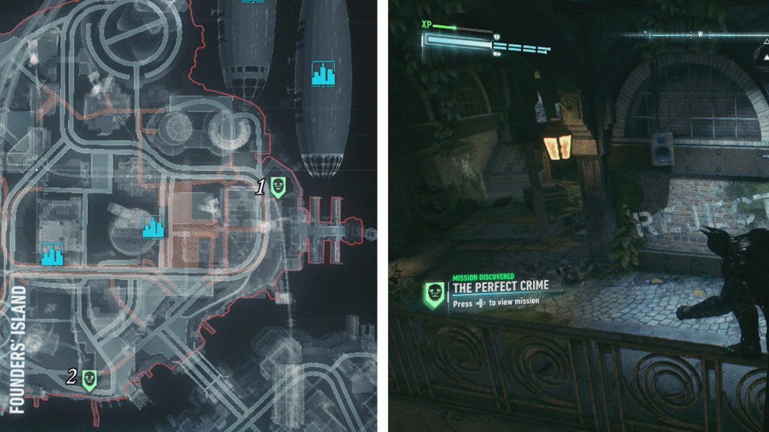 The bodies on Founders’ Island can be found at these locations (left). The right picture shows location 1.