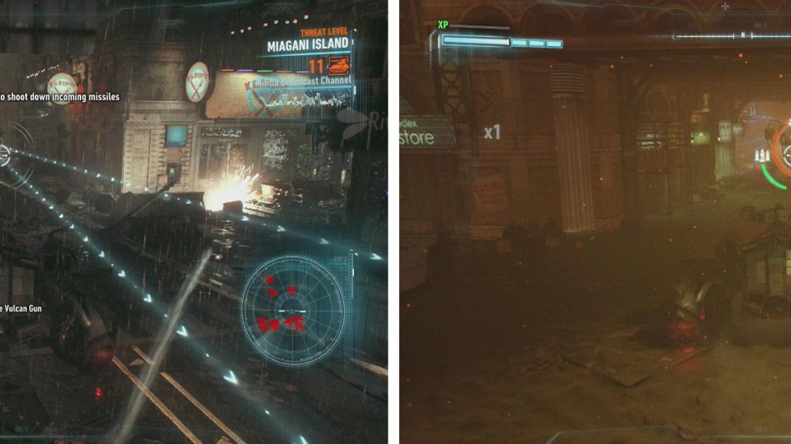 The Diamondback fires three projectiles at once (left). The Cobras can be destroyed by a single shot from behind (right).