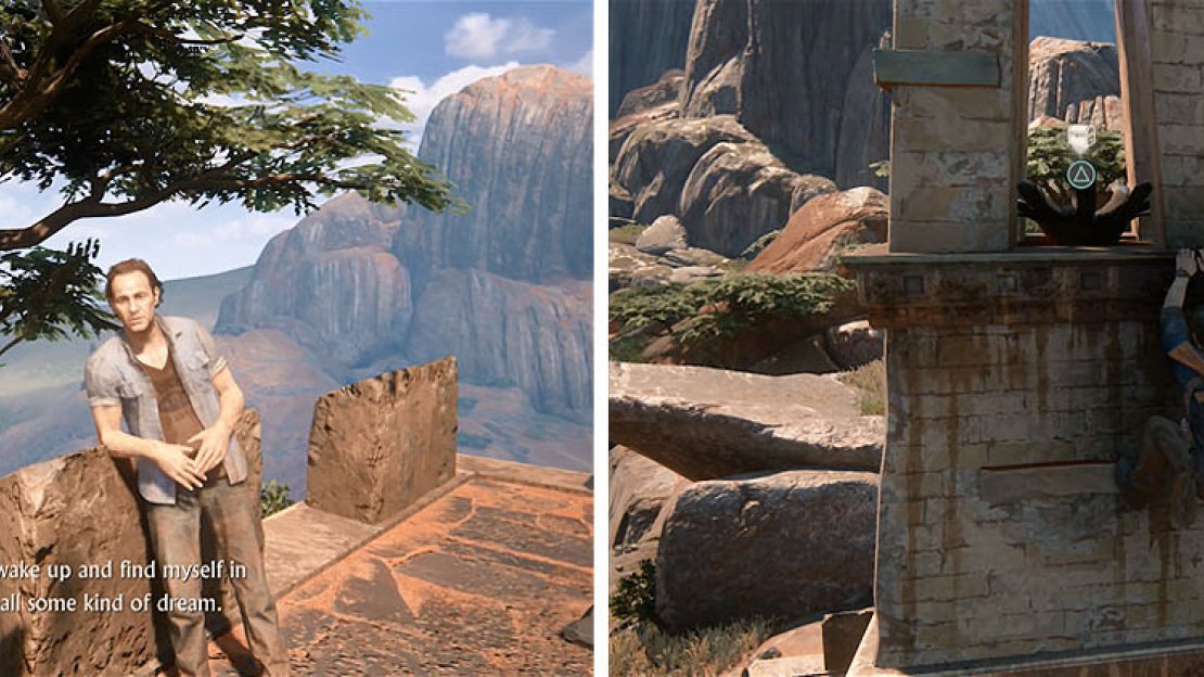 Speak with Sam and Sully before you climbing the signal tower for a treasure.