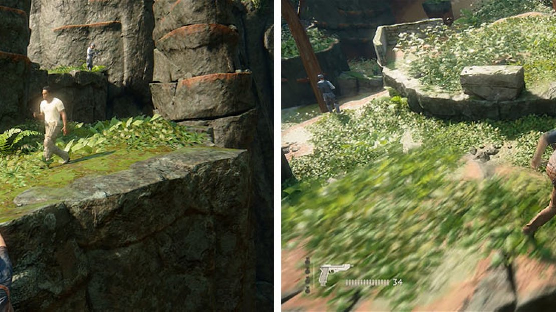 Shimmy along the outside of the area and then climb the pillar to jump right.