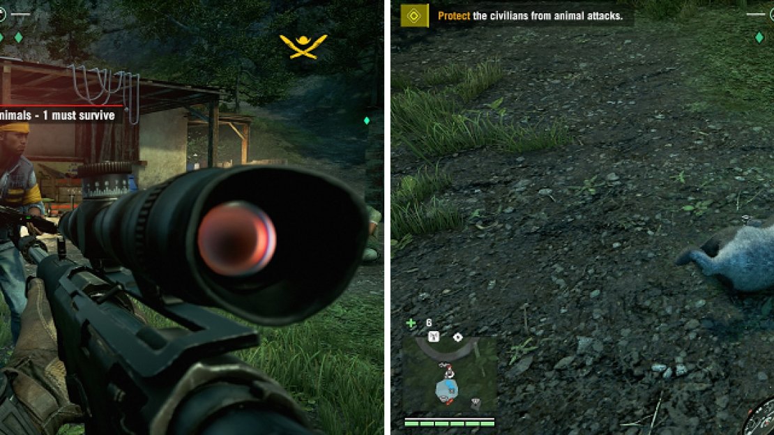 You have to defend civilians from the animals, making sure at least one is alive at the end of the mission.