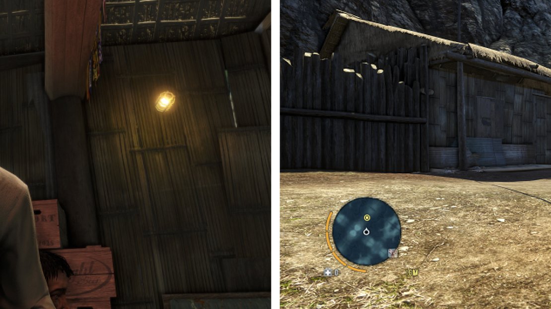 You’ll be following this man, who is wearing a white suit, to the building shown in the right image, where the mission will end.