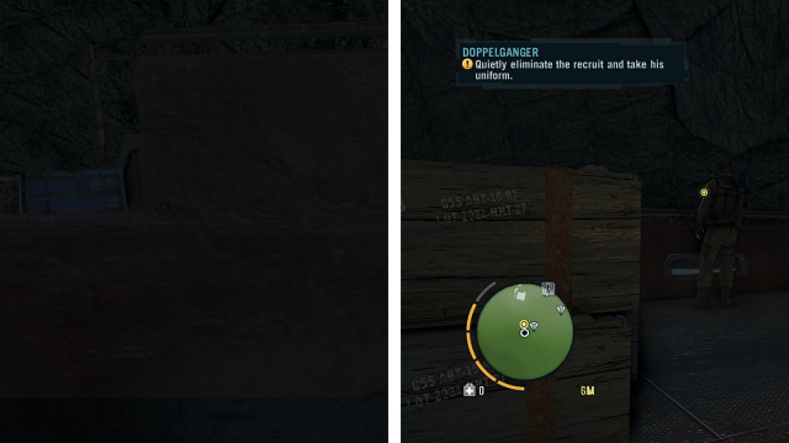 Once you manage to make it all the way down, climb the ladder to get onto the boat and stealth kill the recruit to steal his uniform.
