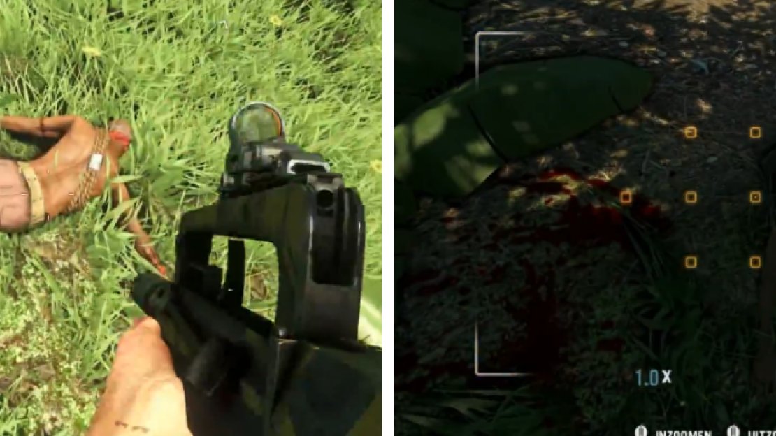 When you take your camera out, the reticle on it will turn a orange-ish color when it spots the dead body, so use that as a clue for its whereabouts.