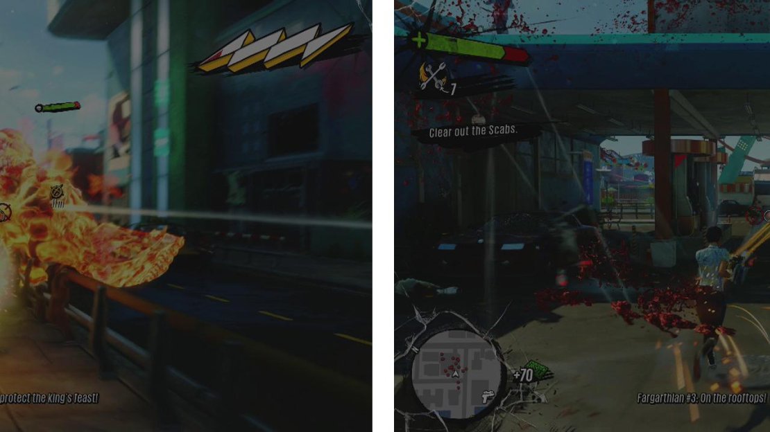 Escort the crew back to base, killing the Herker (left) and clearing the Gas Station (right) as you go.