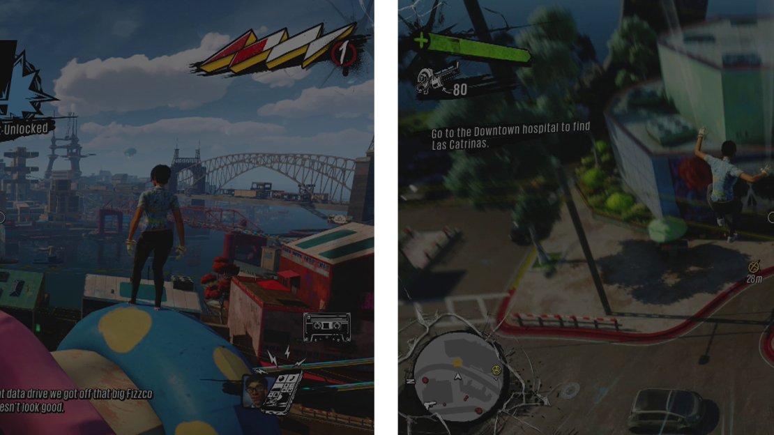 We’ll start off at the Diner (left). Make your way to the hospital downtown (right) for a scene.