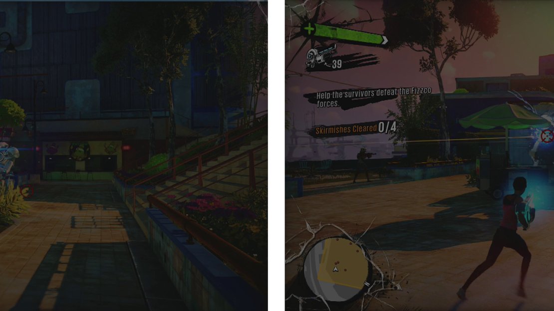 Make your way around the mission area to help each of the four factions including Las Catrinas (left) and Troop Bushido (right).