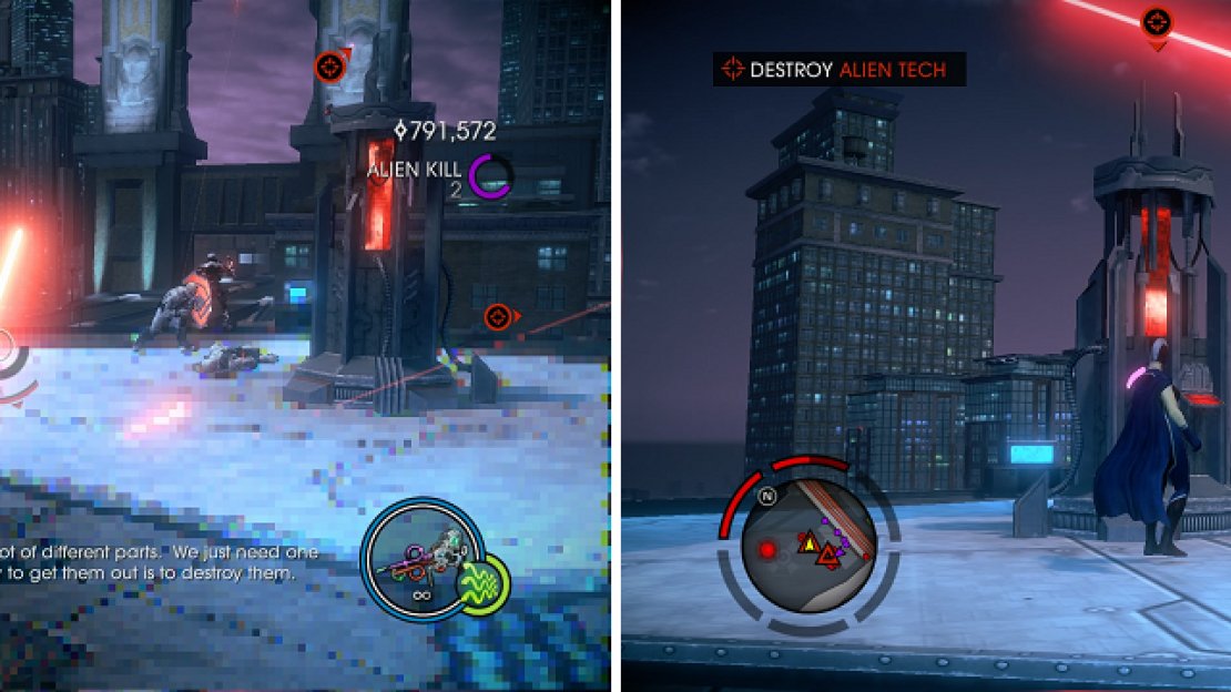 Clear the Zin around the generators, then destroy them and pick up the objects that fall off of them.