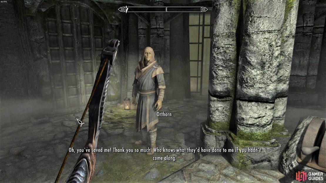Orthorn thanks you for saving him and offers you his help in finding the books. 