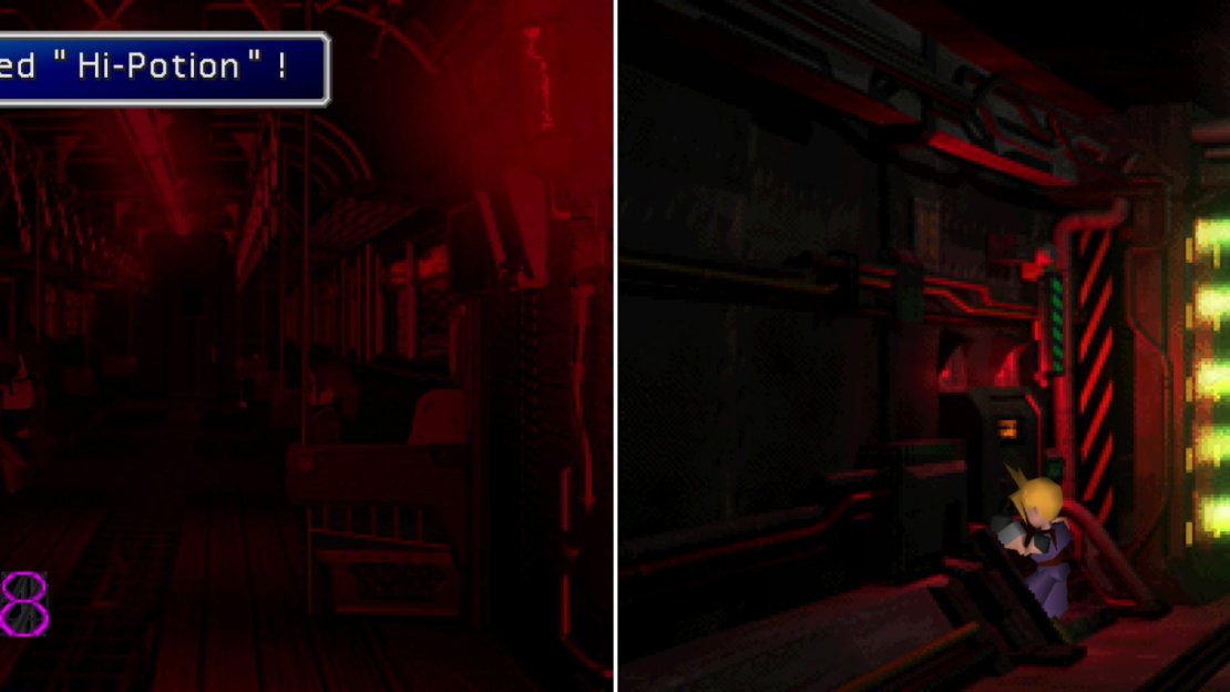 There might be perils on the train when the security alarm goes off, but there are opportunities, as well (left). To get to the reactor you’ll have to climb under the plate (right).
