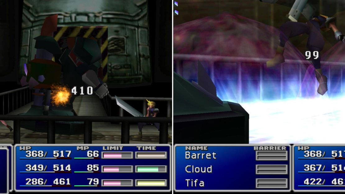 Attack Air Buster from behind to deal massive damage (left). Air Buster’s “Big Bomber” attack can be quite painful (right).