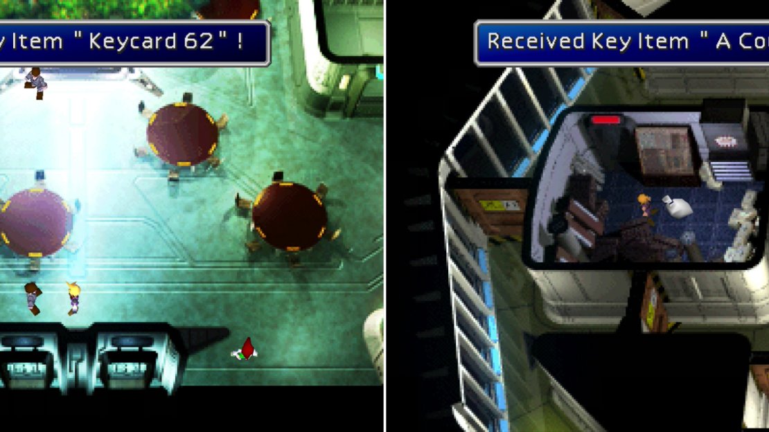 A misinformed Shinra employee will simply hand you his “Keycard 62” if you keep quiet (left). Disregard orders to stay out of the air ducts and claim all three prizes on the 63rd Floor (right).